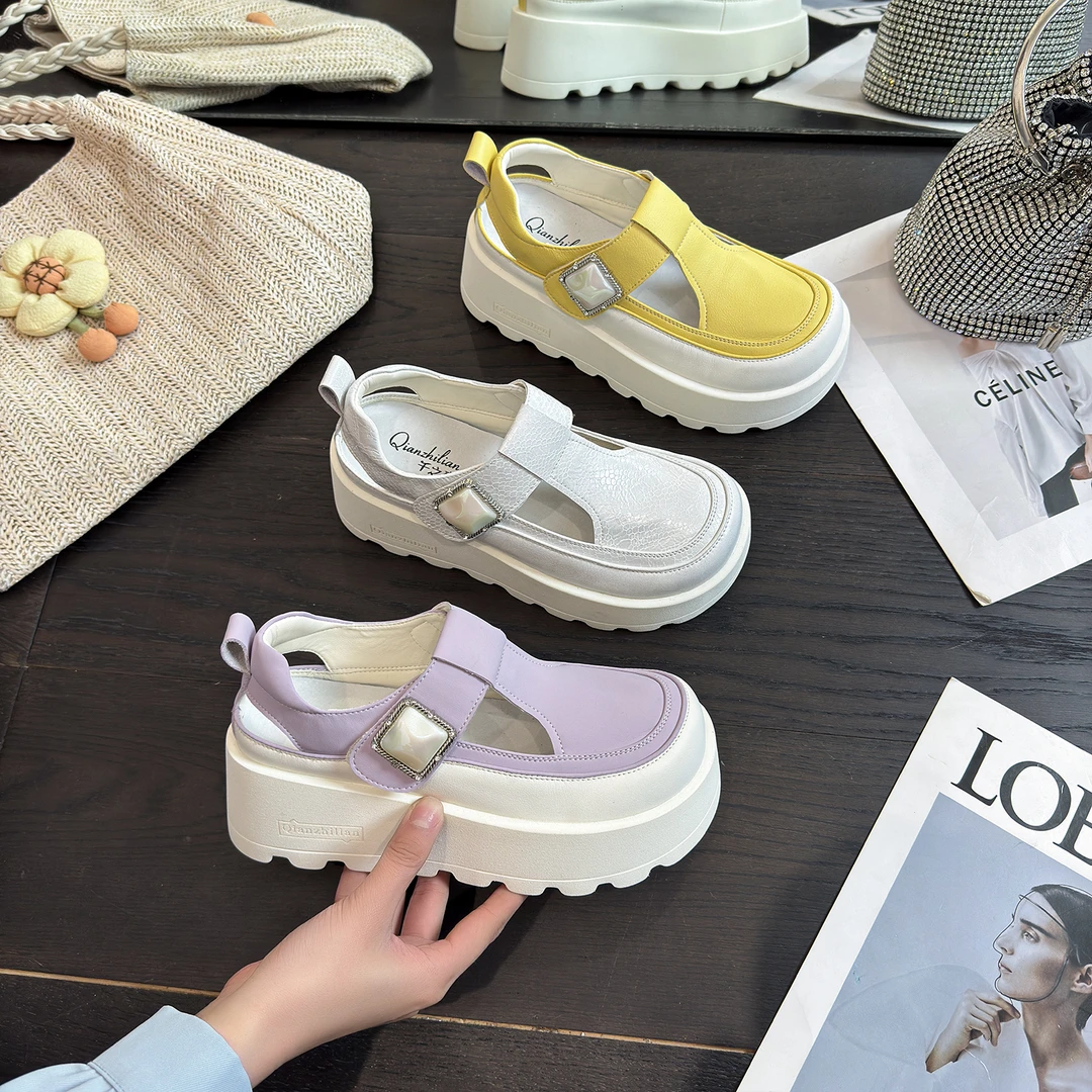 千之恋C欧若风增高6CM2025夏季新款透气时尚软底百搭单鞋女鞋5838