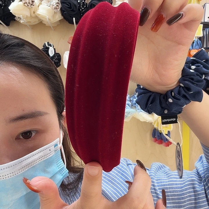 铁合金皮质红色丝绒宽面发箍17