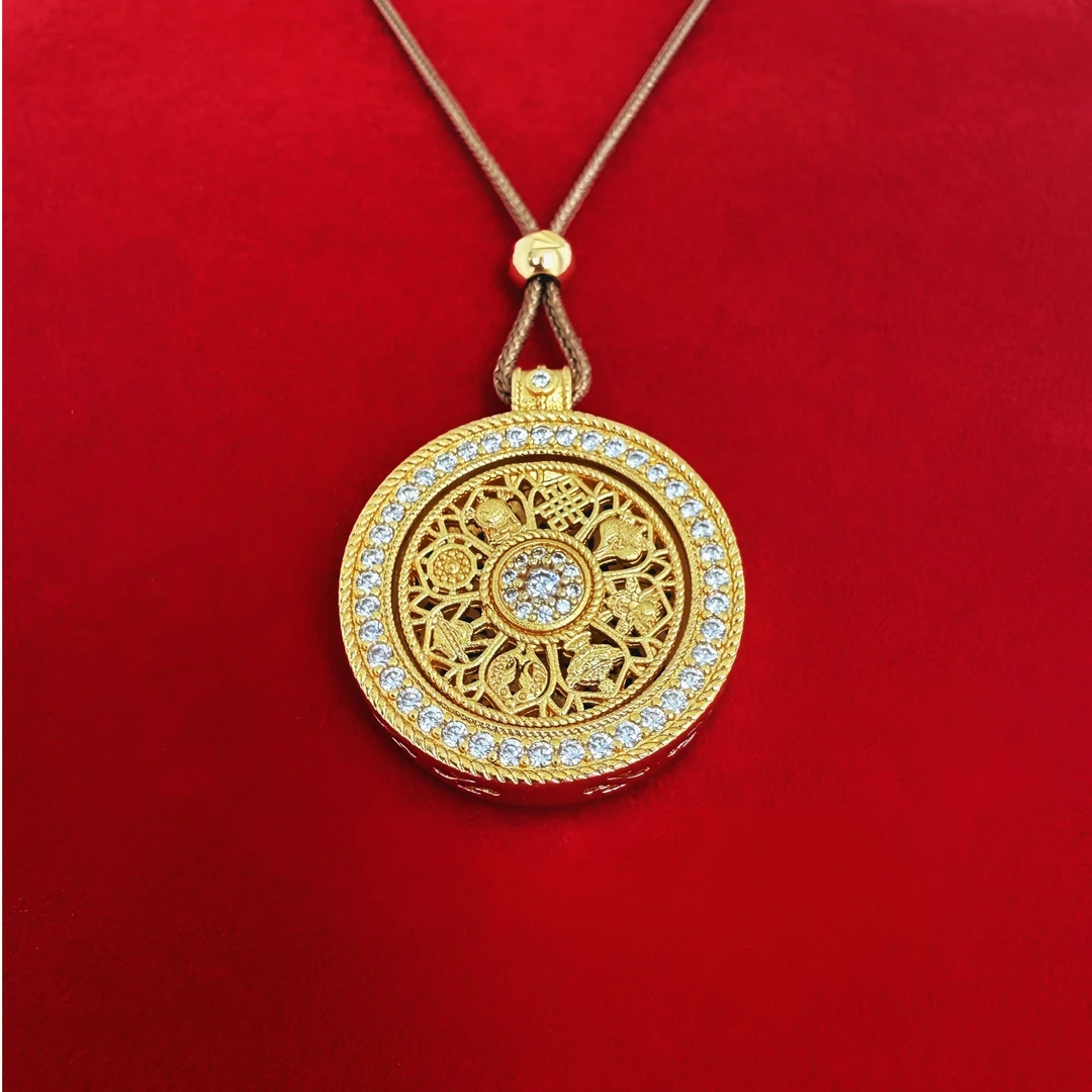 【清货专属链接】精工版J0085古法八宝罗盘时来运转项链