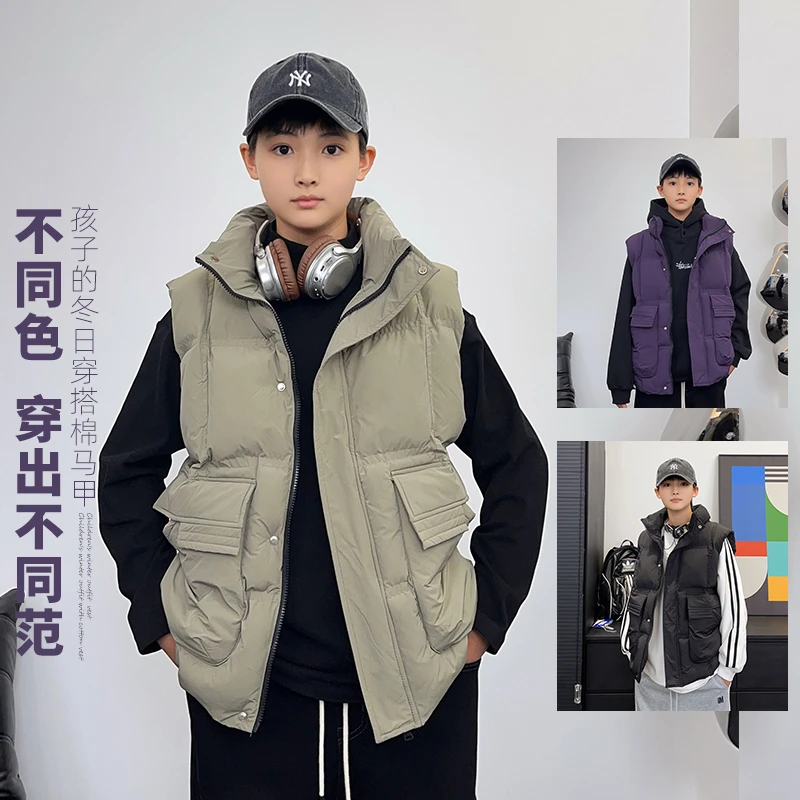 W385小赖家青少年棉服外套2024秋冬中大童潮流保暖冬季加厚外套