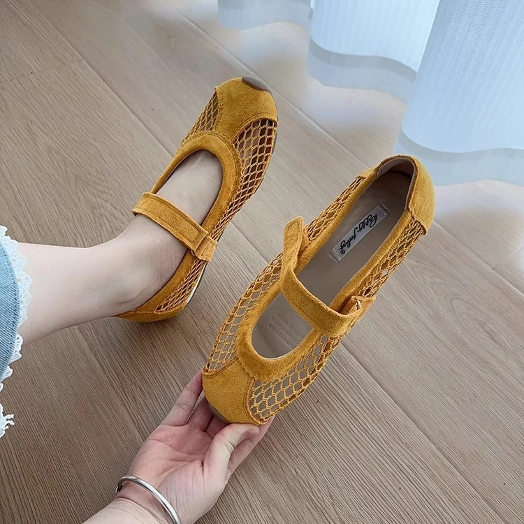 玛丽珍鞋女2025新款复古德训鞋魔术贴镂空厚底运动包头凉鞋阿甘鞋