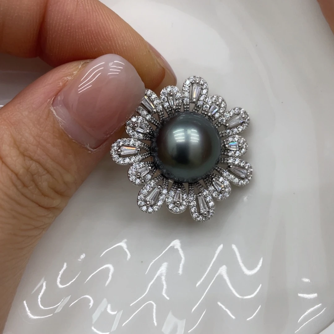 银S925镶嵌海水珍珠颈饰