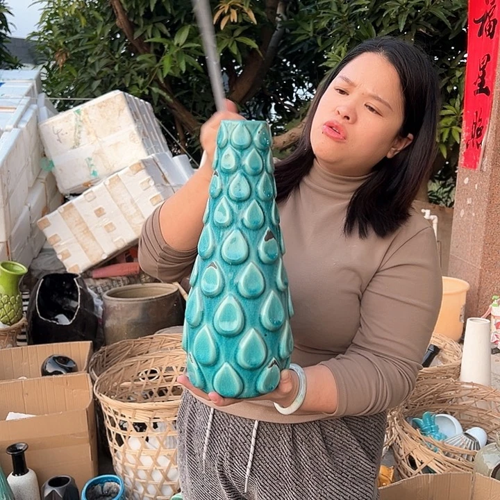 瓶高度37厘米口径5厘米微瑕捡漏