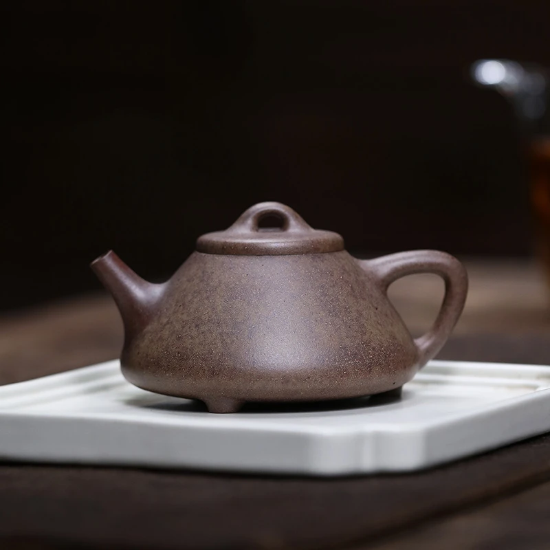 大吉羊柴烧 宜兴紫砂壶茶壶 原矿本山绿泥子冶石瓢160ml庄泽明