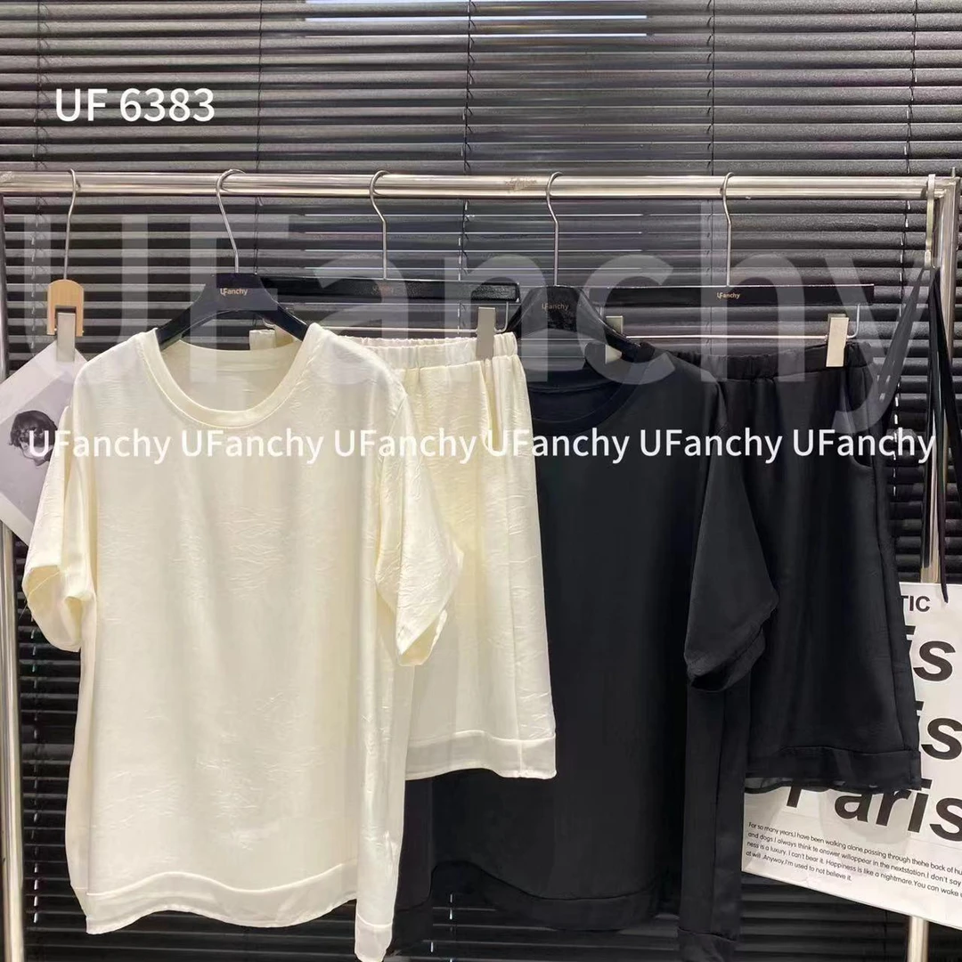 杨杨 UF-松弛感老钱风半裙短袖套装6383