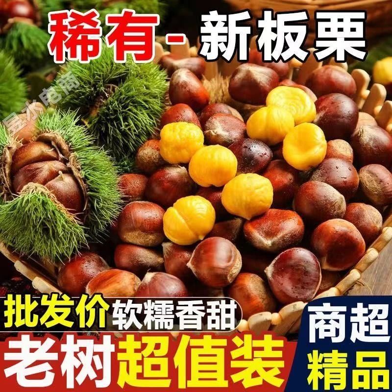 ［卖3斤送两斤］新鲜丹东高山板栗当季生栗子整箱产地直发难剥皮