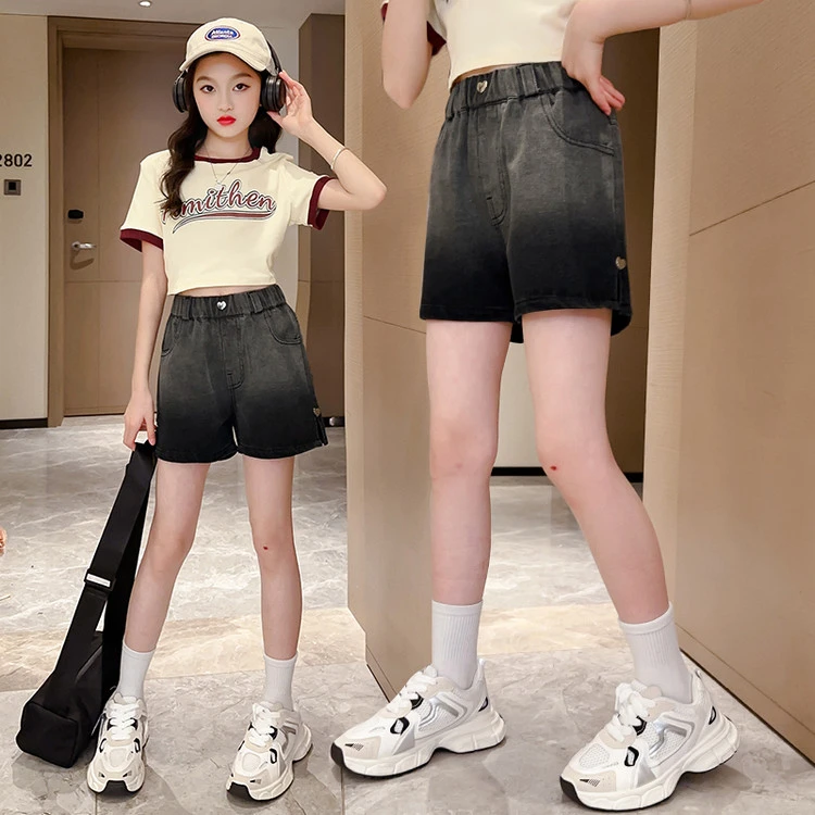 女童牛仔短裤2024新款大童夏季外穿爆款裤子洋气女孩儿童夏装短裤