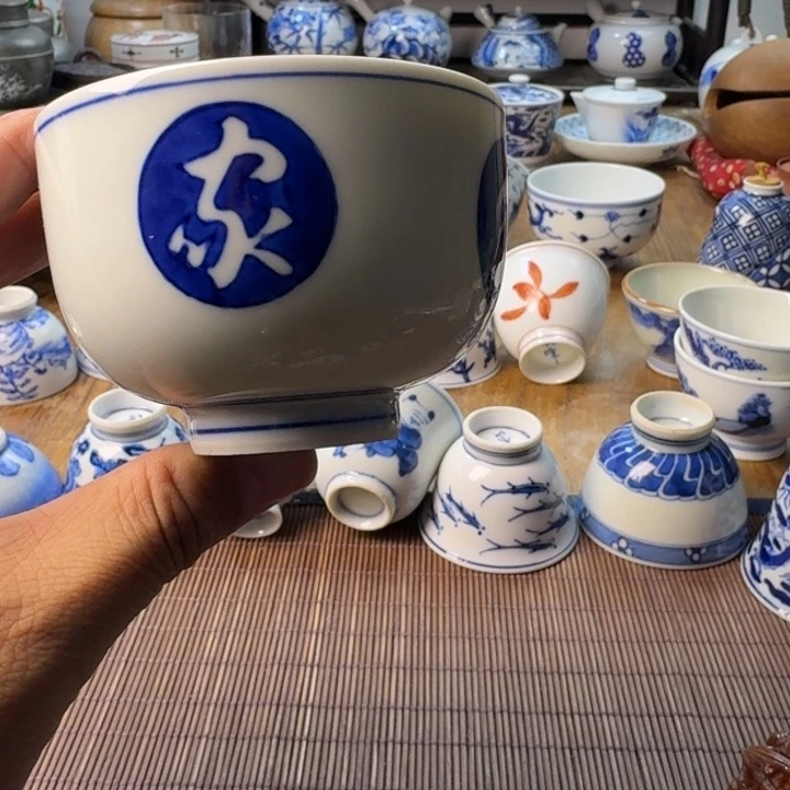 青花瓷器杯子茶具