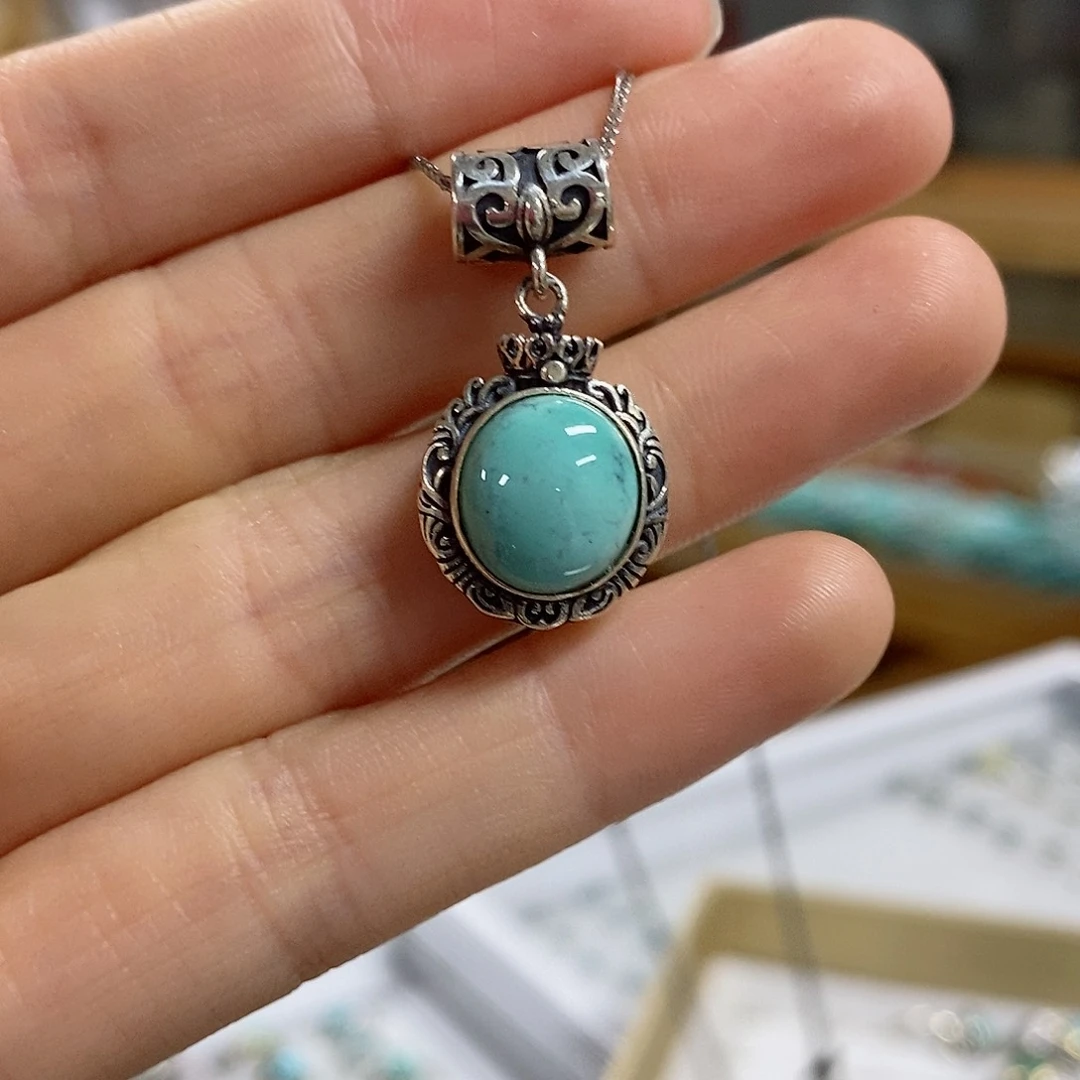 银S925镶嵌绿松石珠宝奇石