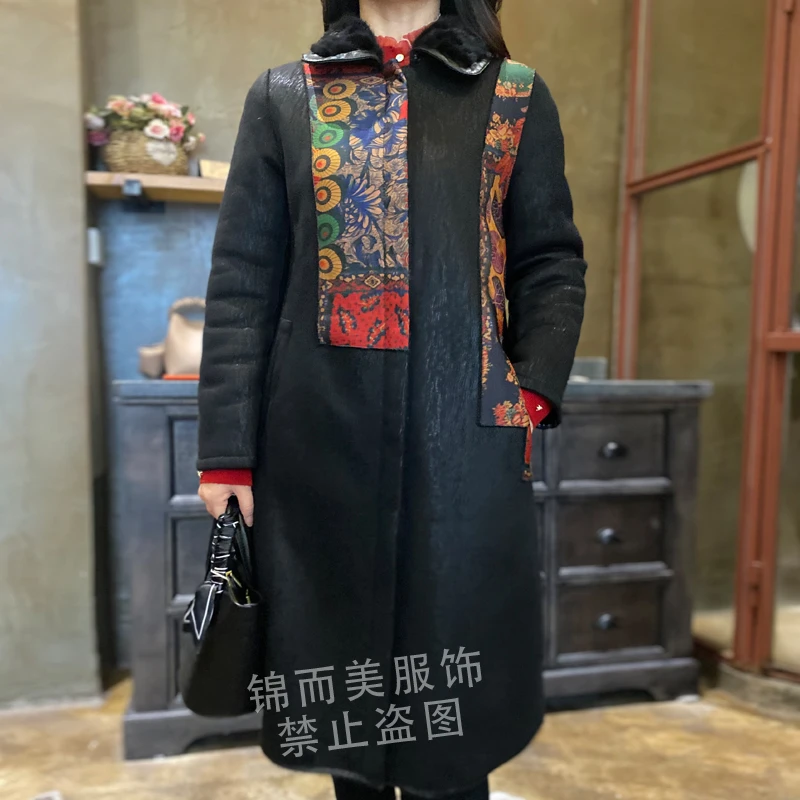 新款妈妈装貂毛翻领内里羊羔毛绵羊皮保暖气质时尚加厚大衣2105#