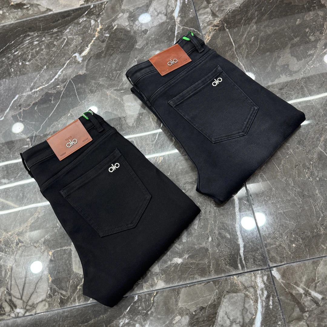 【加绒牛仔】秋冬男士修身直筒牛仔裤轻奢时尚百搭高弹加厚加绒牛仔