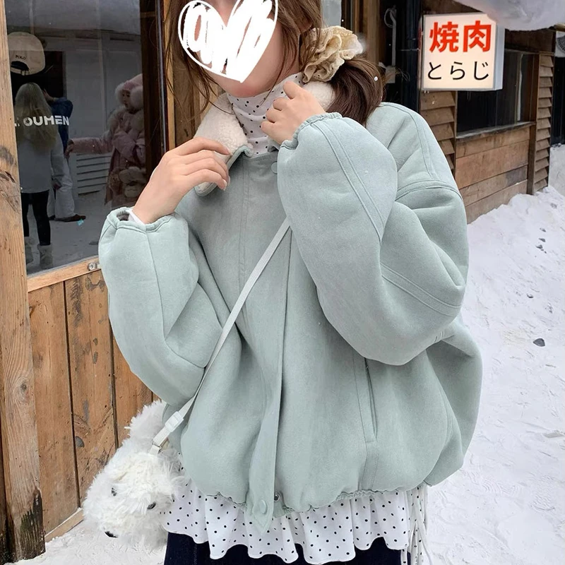 好看高级感两面穿一体羊羔毛外套2025冬季新款时尚翻领棉服 5531