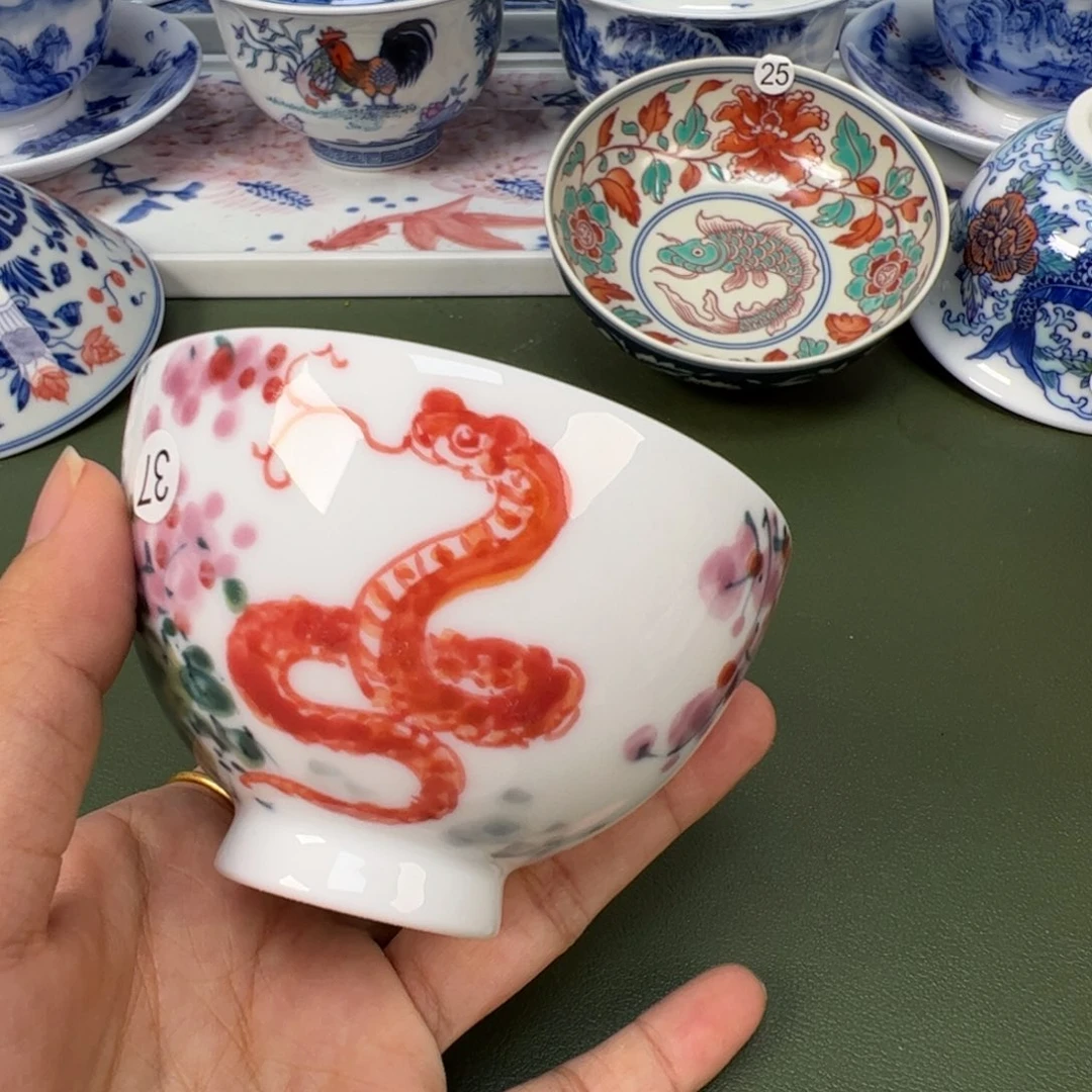 陶瓷景德镇纯手工纯手绘茶具木木37