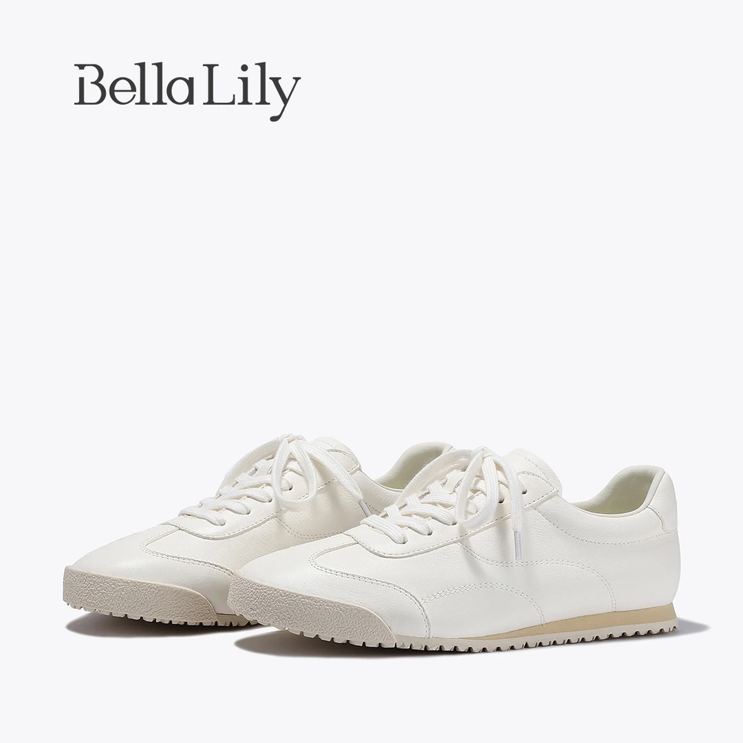 BellaLily2025夏季新款百搭学院风小白鞋女运动休闲鞋舒适平底鞋