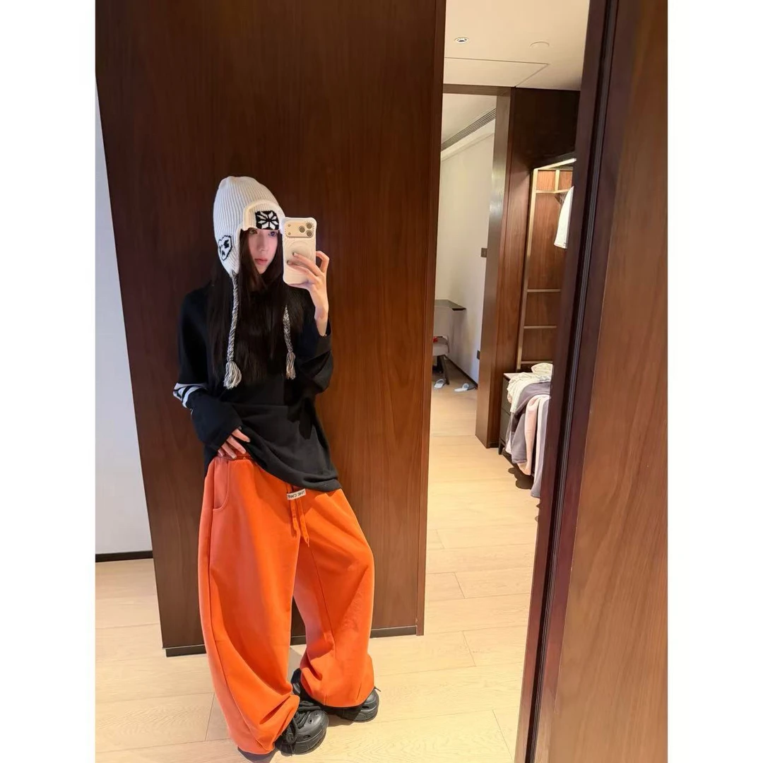 【CHENWANFAN 】年终回馈款”彩色系松紧腰男女同款宽松休闲裤282