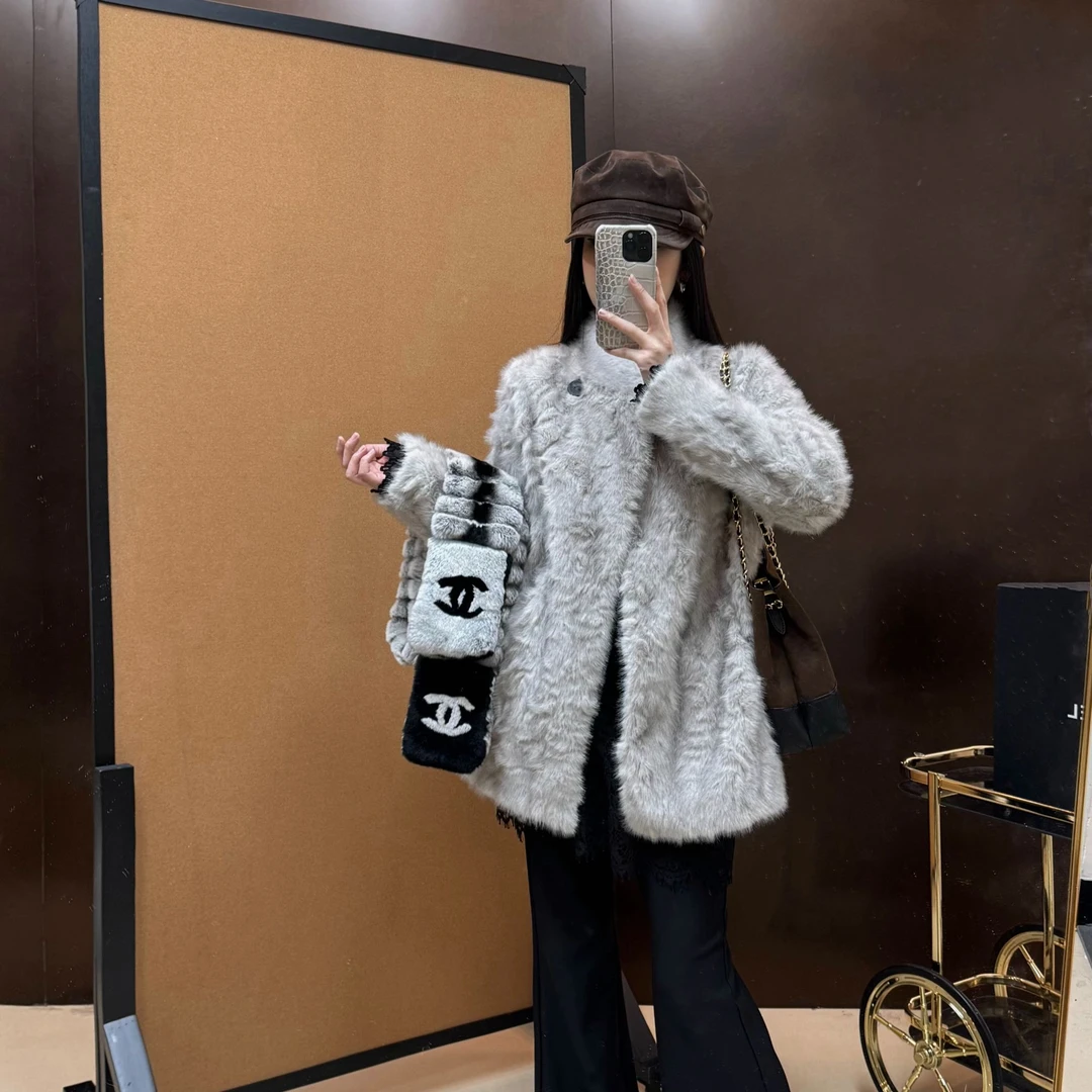 欧货冬季新款高级感立领毛毛外套休闲百搭气质轻奢复古小众名媛风