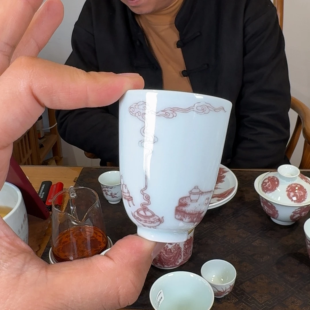 二亭超精品釉里红茶器