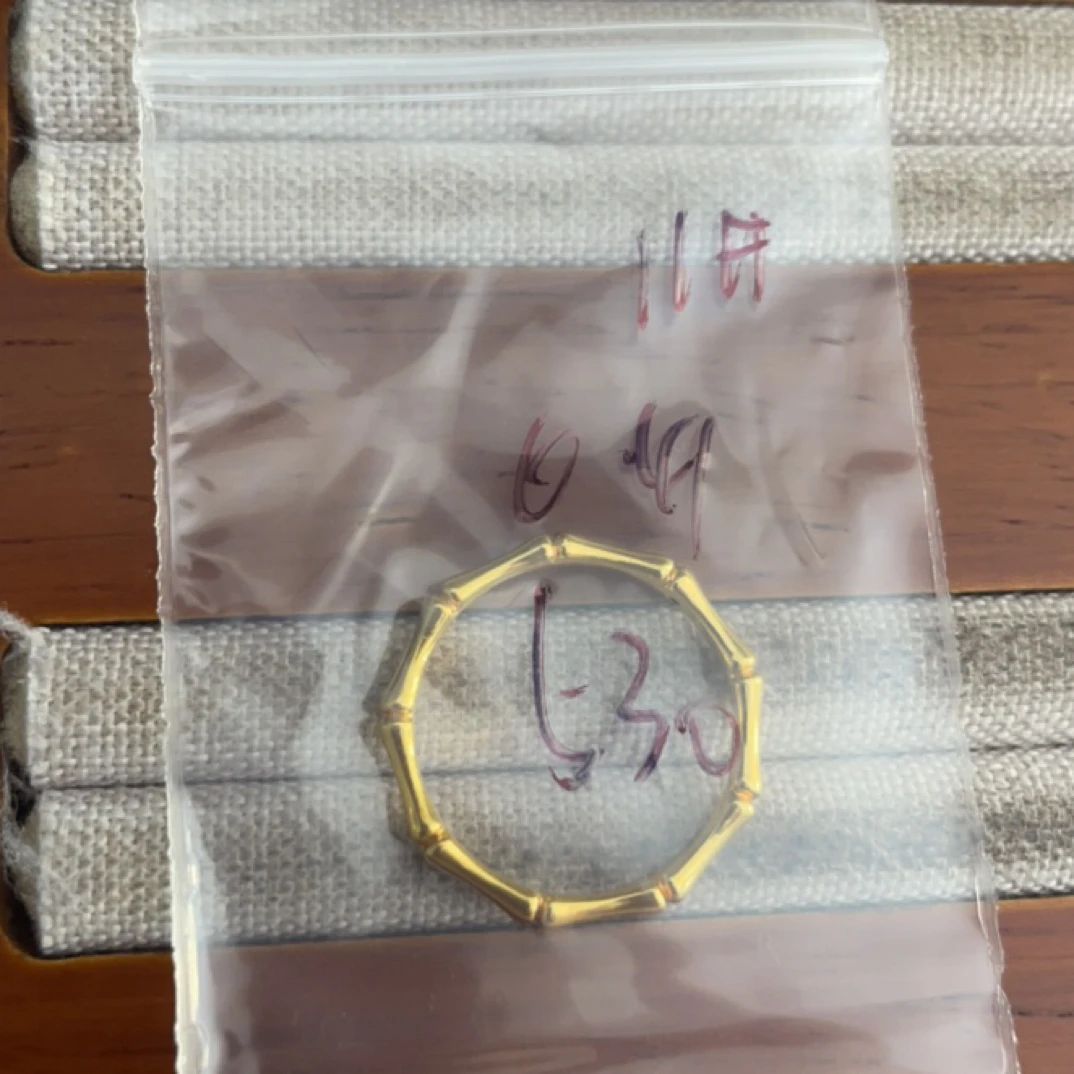 克重0.41 11号 竹节戒指 足金999