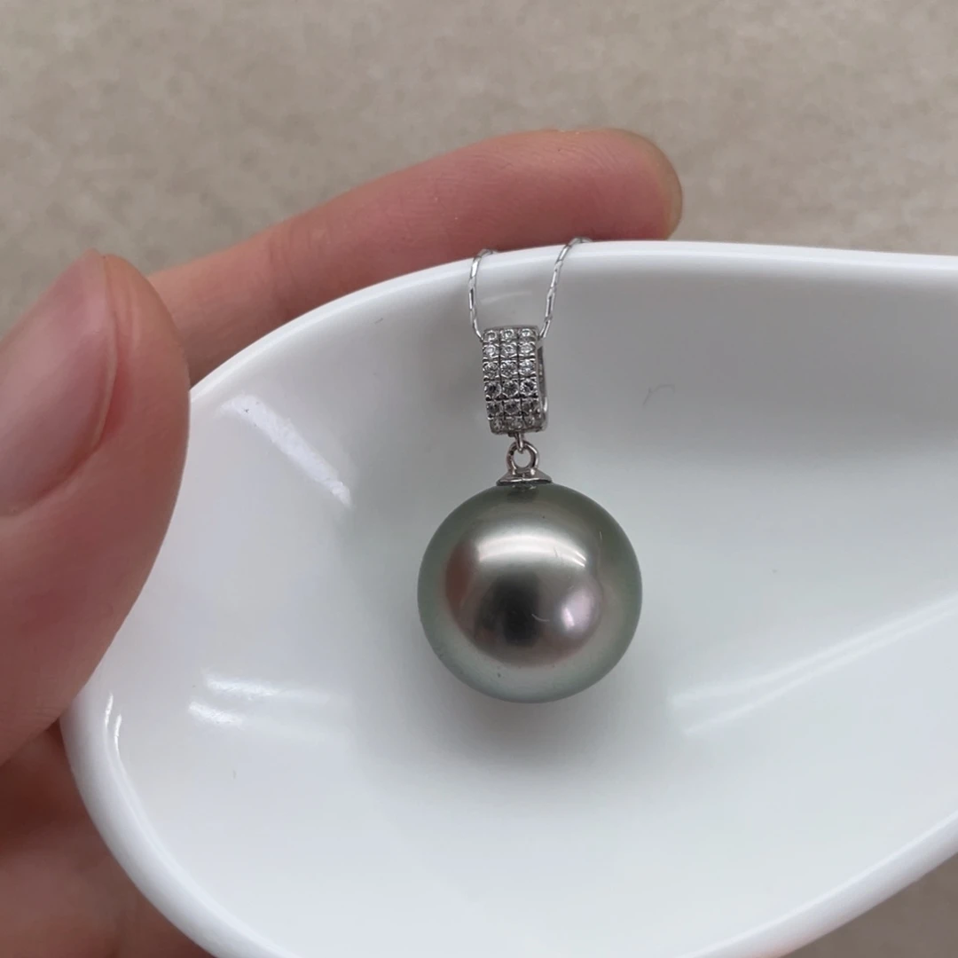 海水珍珠18K金镶嵌吊坠(不含链)13.5mm
