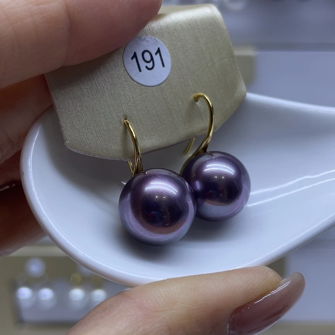 淡水珍珠银S925镶嵌耳饰