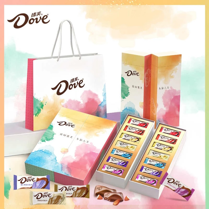 德芙七彩多彩魔方三折叠巧克力礼盒装零食心语牛奶糖果教师节礼物