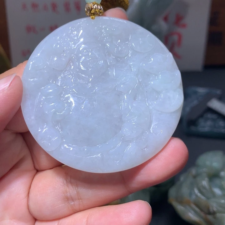 翡翠未镶嵌颈饰保真天然A货翡翠