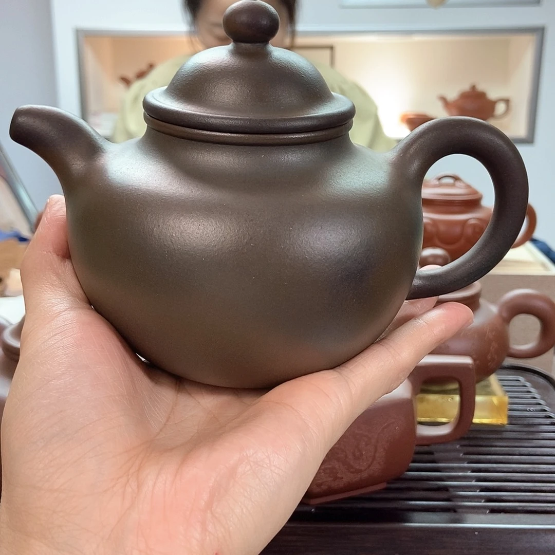 玉***崗紫砂茶壶柴烧大亨掇球