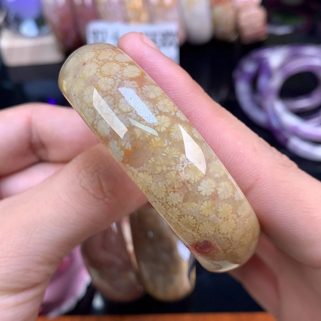 【闪购商品】颈饰未镶嵌硅化珊瑚（珊瑚玉）56号55.5圈雏菊花花