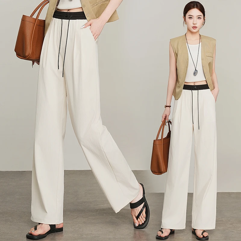 早秋窄版阔腿裤【高分子云感棉】 透气排汗 细腻抗皱 时尚女裤 B813