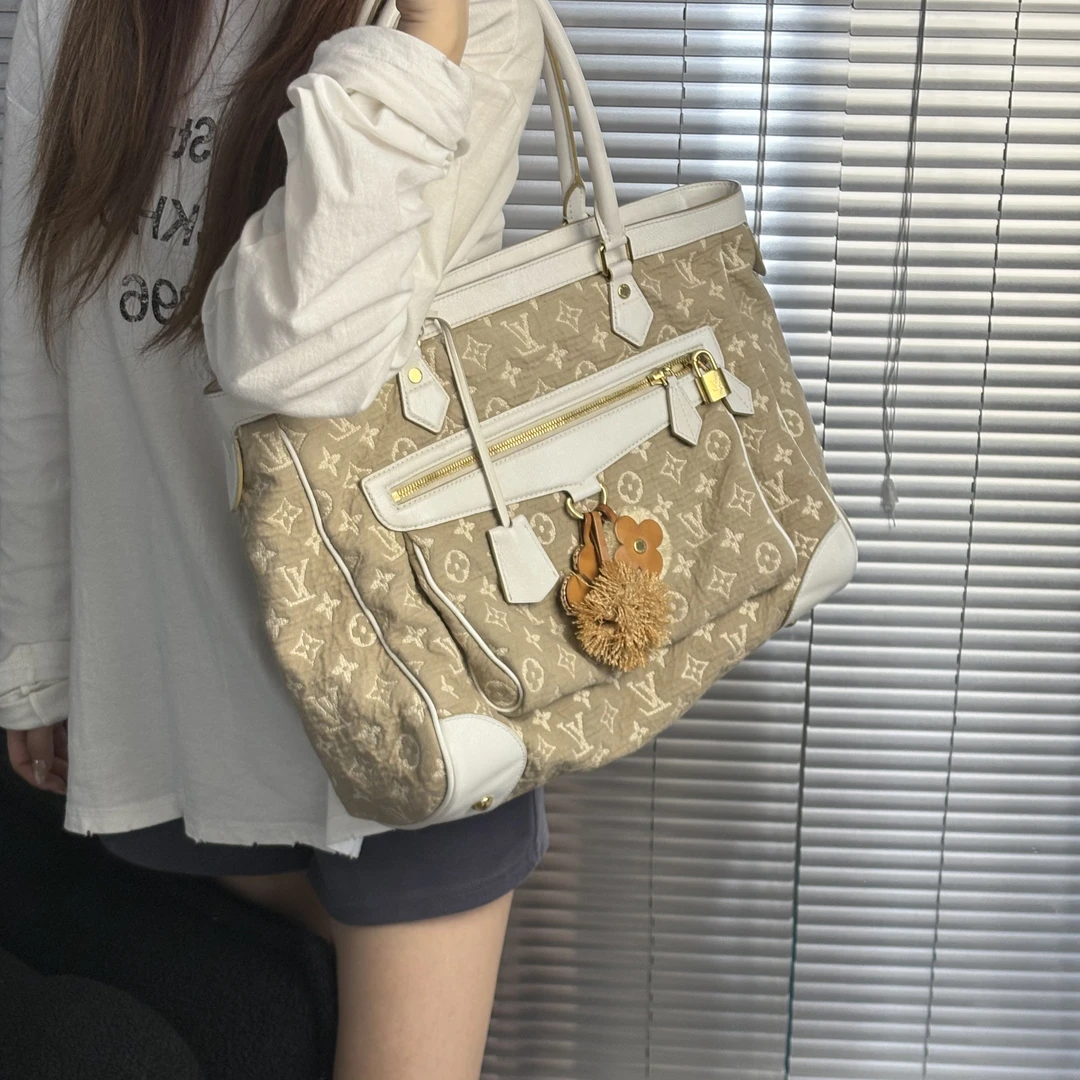 95新 LouisVuitton/路易威登 限定老花单宁拼皮单肩包db