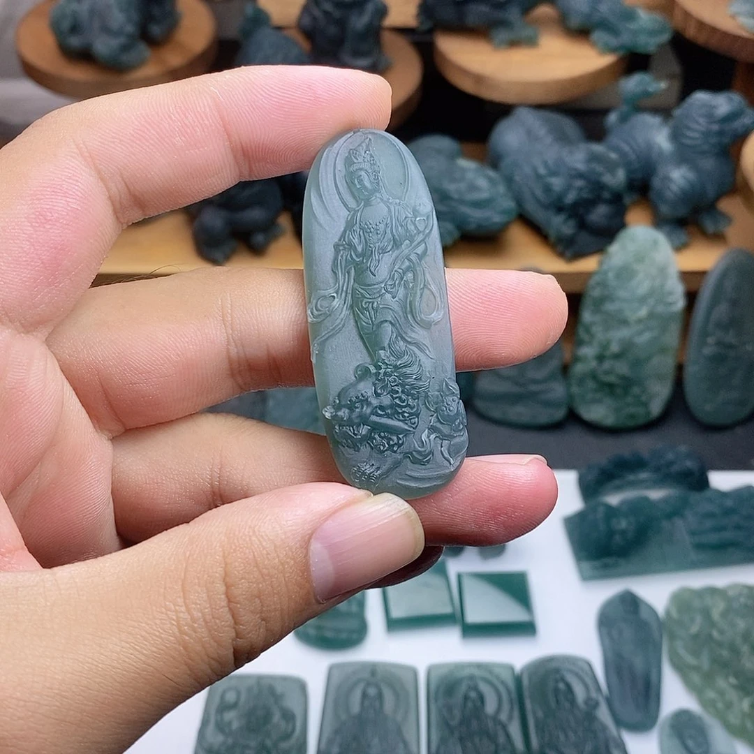 定制翡翠未镶嵌文殊