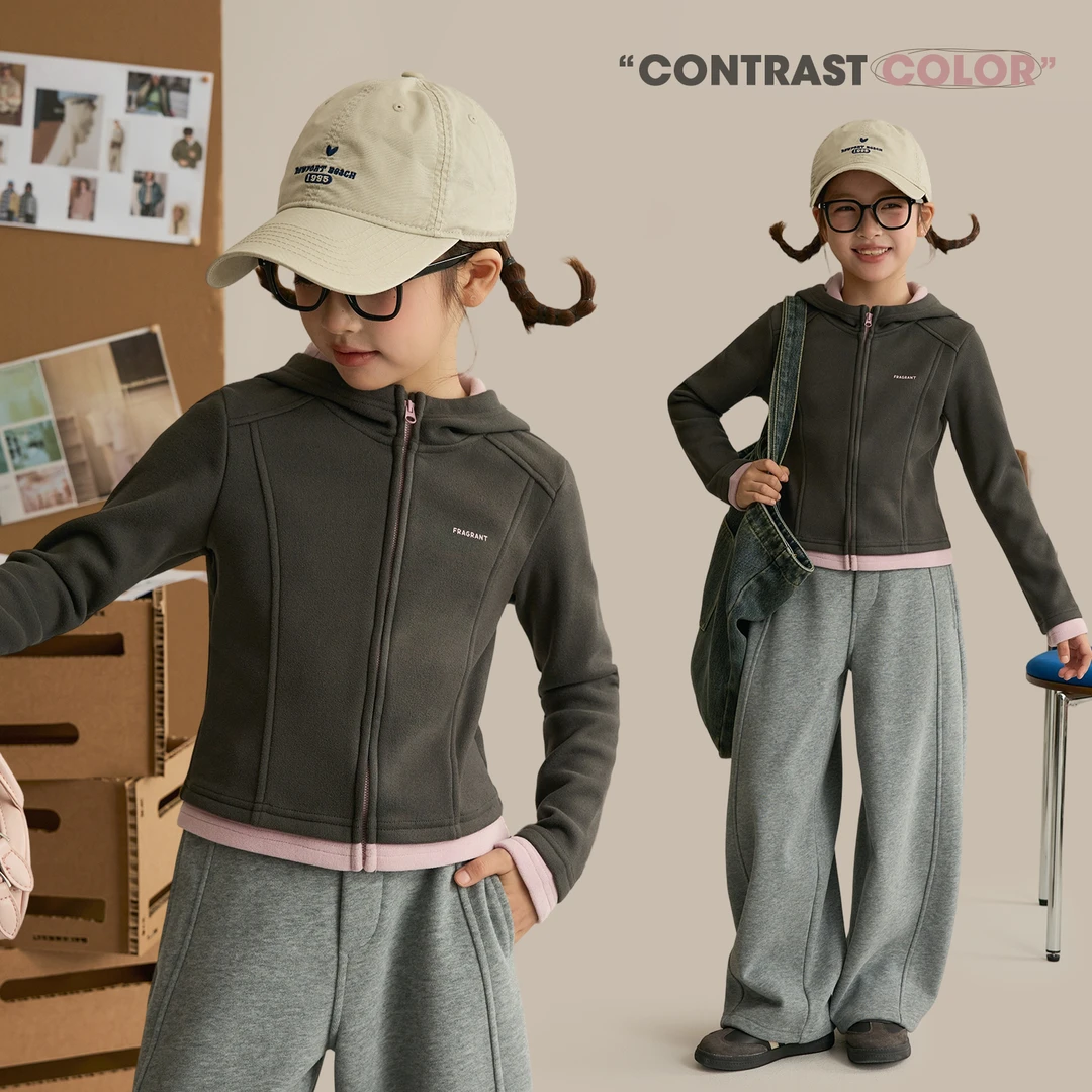 【lu系风】女童假两件收腰外套 9157X