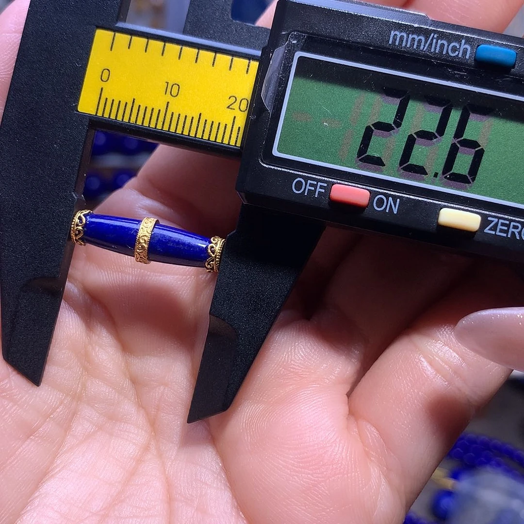 银S925镶嵌青金石隔珠背云橄榄锁骨珠