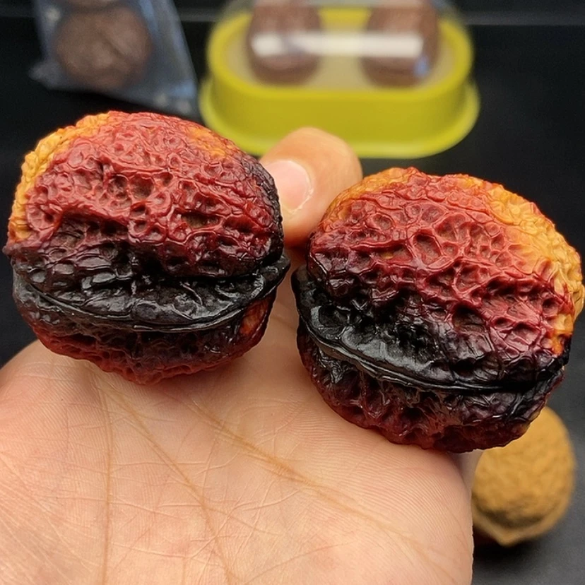 【闪购商品】把件文玩核桃40尺饕餮金蟾52.6克