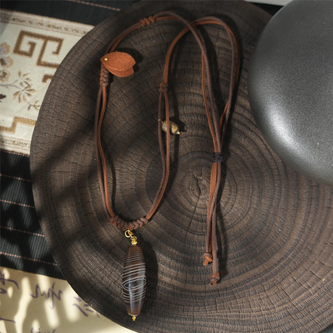 金棕丝-玛瑙18K金吊坠jzs06