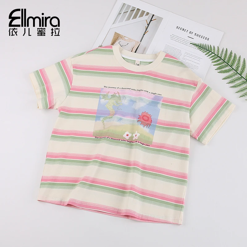 9000女童短袖t恤夏季上衣打底宽松圆领2025新款大童洋气薄款