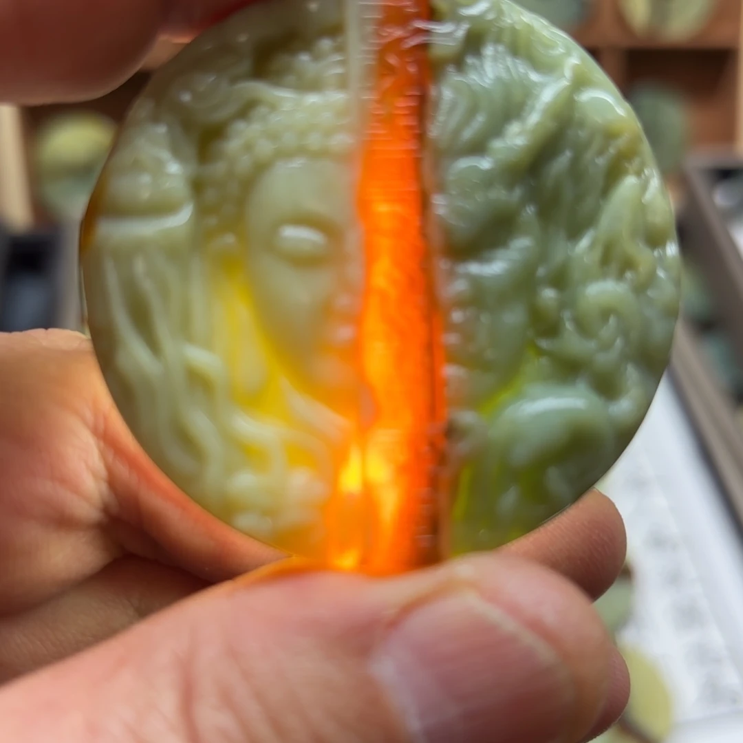 岫玉岫玉山鬼未镶嵌