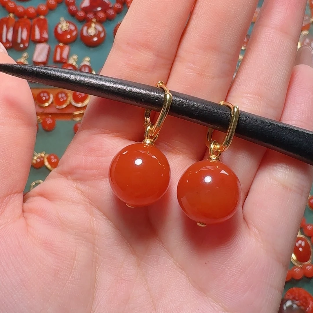 南红玛瑙银S925镶嵌15+