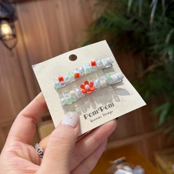 7756简约花朵小边夹发夹