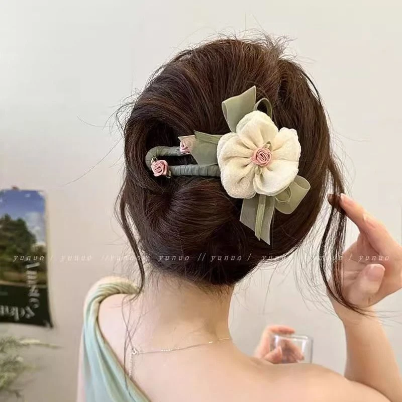 超仙森系~抓夹女鸭嘴夹边夹全套气质网红韩式韩版仙气甜美优雅