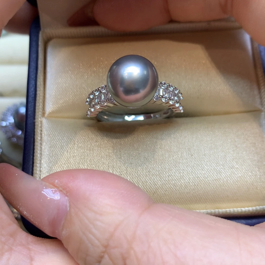 银S925镶嵌戒指海水珍珠