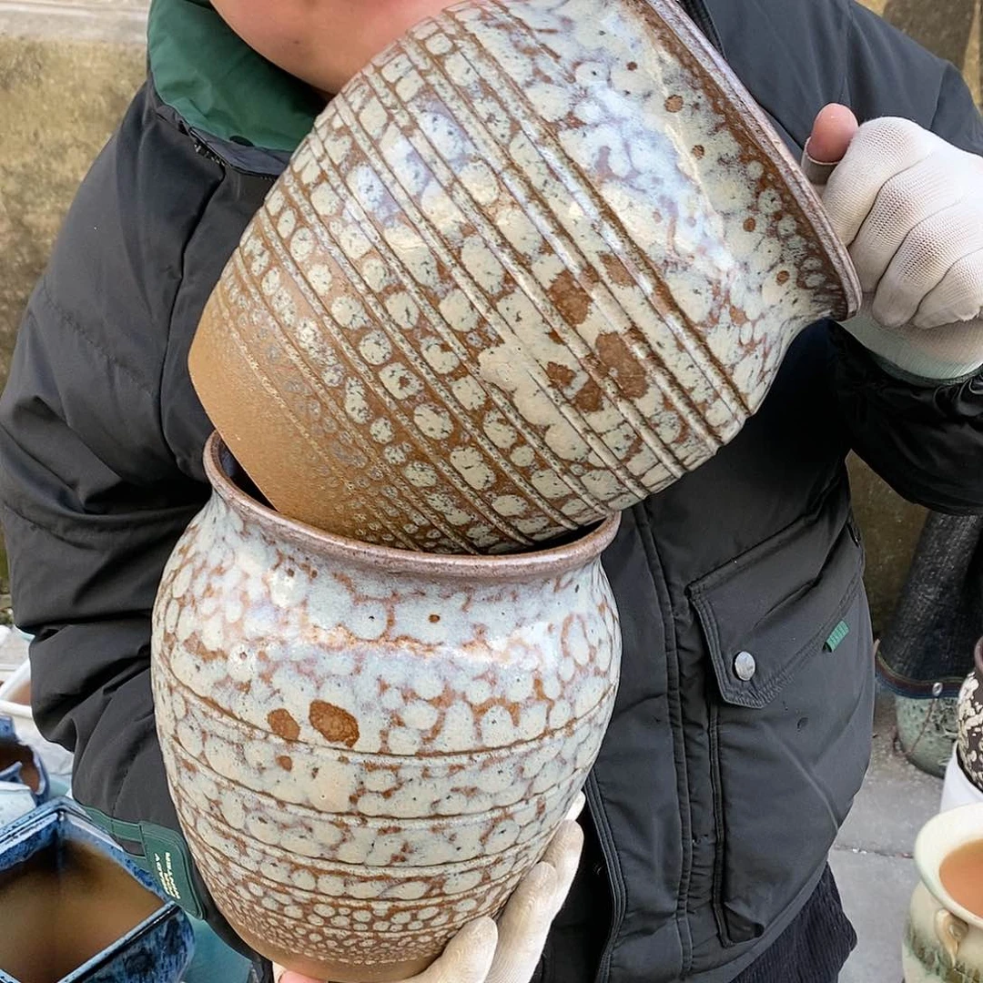 紫砂花盆瑕疵口17高21