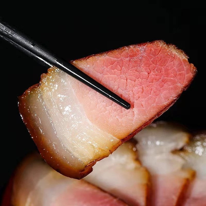湖南湘西柴火烟熏五花腊肉农家特产美味健康