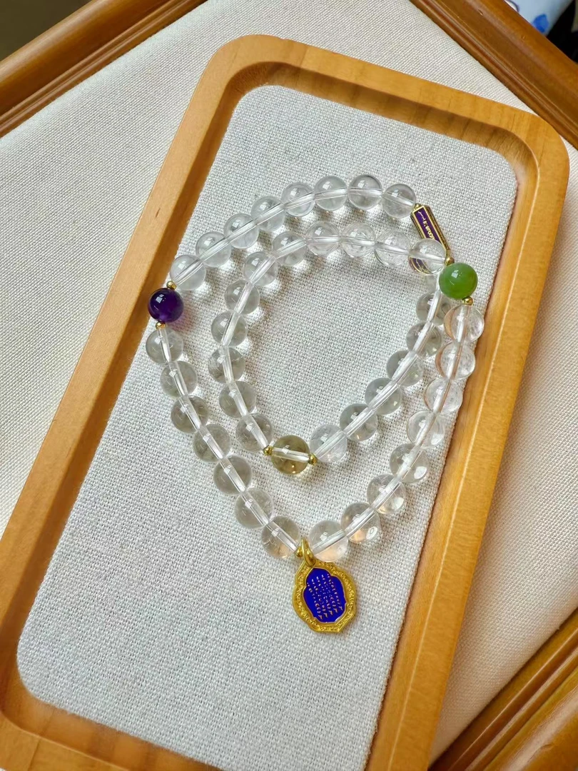 【灰姑娘原创】白水晶双圈手串M2040