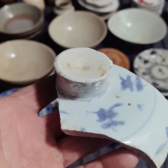 瓷片青花影青杯垫学习标本