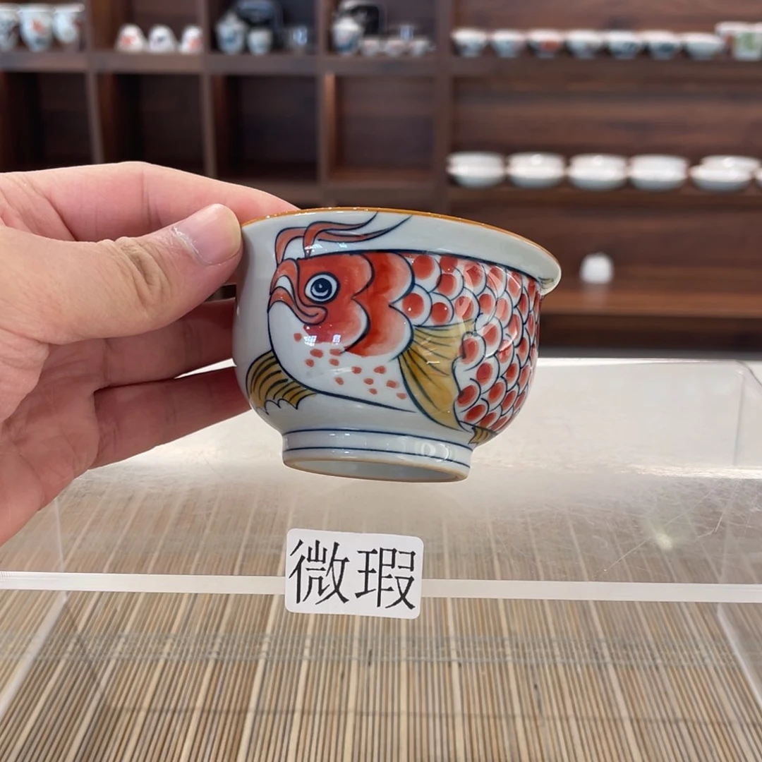 釉下手绘茶具微瑕