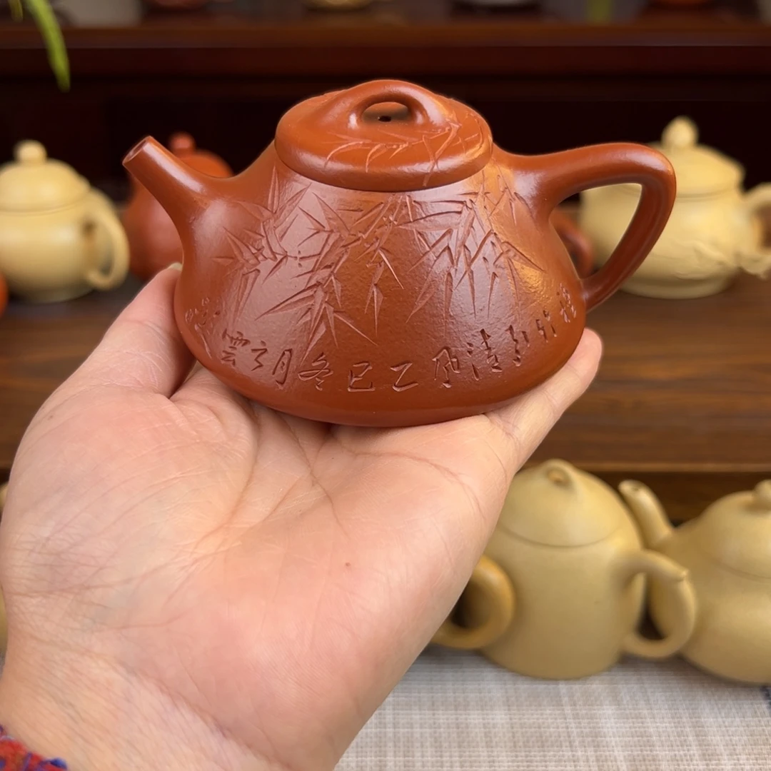 茶壶紫砂朱泥子冶石瓢全手150cc