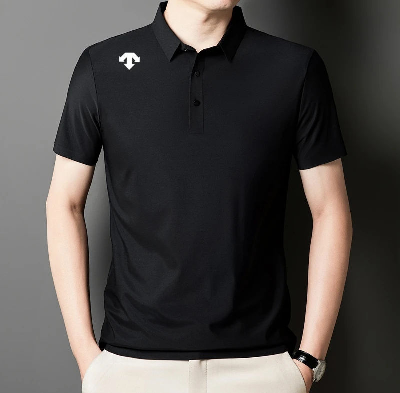 迪桑短袖Polo衫男2025夏季新品户外透气无痕休闲凉感宽松薄款男装