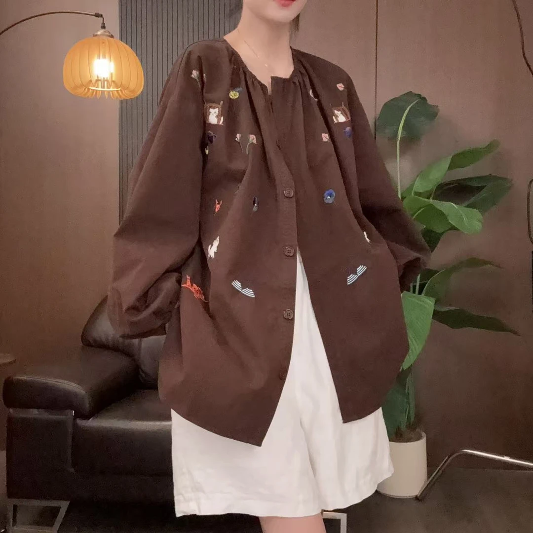 IXIAN女装-重工刺绣长袖外套气质时尚休闲百搭宽松小众设计感开衫