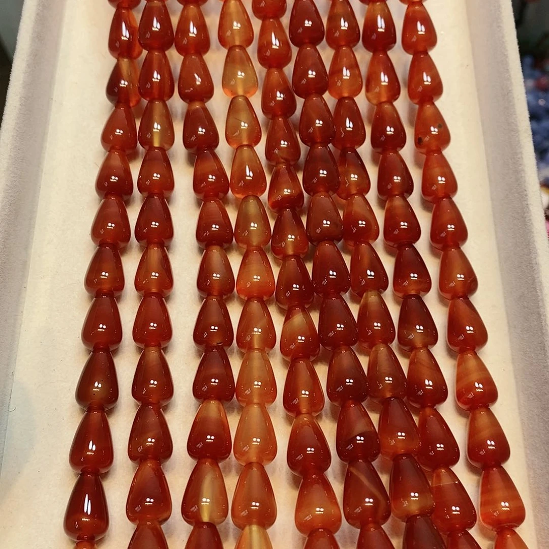 散珠玛瑙/玉髓10mm红玛瑙一条